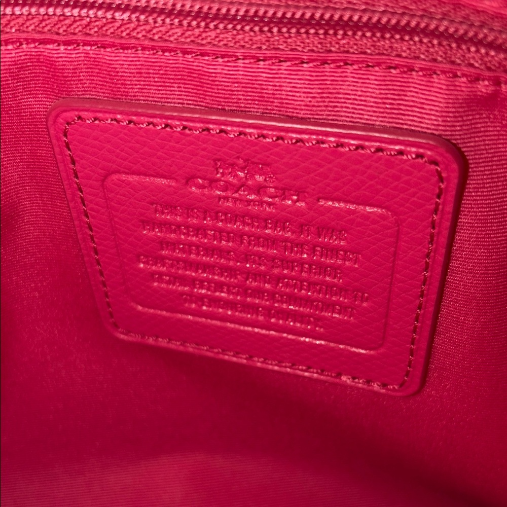 Coach Christie in cross grain leather Tan and Pink Shoulder Bag - Picture 8 of 16